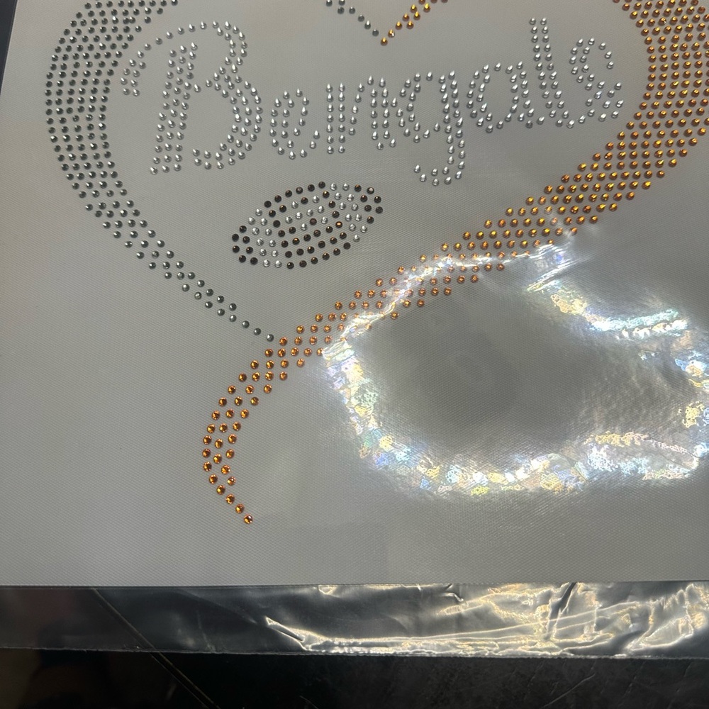 Bengals Rhinestone Heart Design